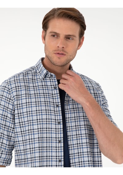Pierre Cardin Erkek İndigo Gömlek Desenli 50292811-vr028 İndigo