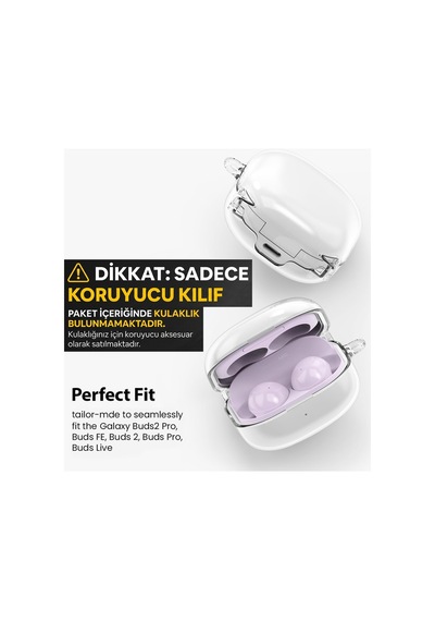 Samsung Uyumlu Galaxy Buds Live - Buds Pro Kılıf Askı Aparatlı Transparan Silikon Şeffaf Çok Renkli