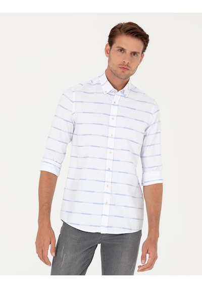 Pierre Cardin Erkek Mavi Gömlek Desenli 50296902-vr036 Mavi