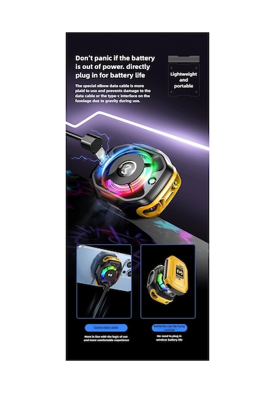 Memo Cx12 E Sporcu -15 Derece Powerbanklı Kablo Destekli Magsafe Rgb Telefon Soğutucu Fan Tablet Fan