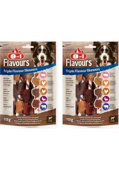 8in1 Flavours Triple Flavour Skewers Üçlü Lezzet Şişleri 113 G X 2 Adet