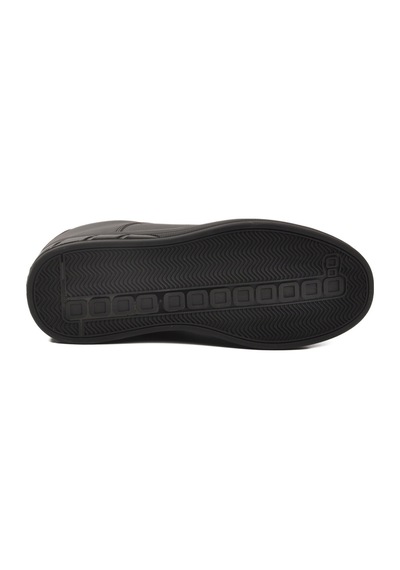 Siyah Bağcıklı Cilt Hafif Esnek Erkek Sneaker 2043 M Siyah-siyah