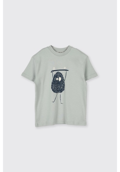 Panço Erkek Çocuk Baskılı Yeşil Pijama Takımı