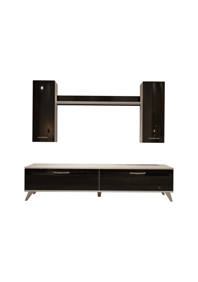 Decoraktiv Eko 7 Slm Std Retro Tv Ünitesi Tv Sehpası Beyaz - Siyah