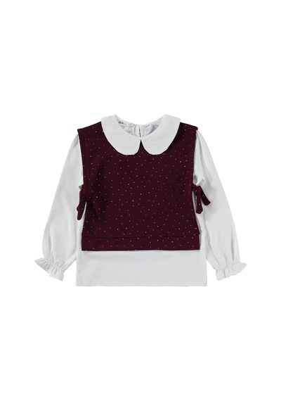 Civil Girls Yakalı 10-13 Yaş Takım - Bordo