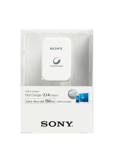 Sony Cp-ad2l Ac Adaptör 2.1a &amp Amp 150 Cm Micro Usb Data Ve Şarj Kablosu