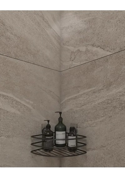 Paslanmaz Yapışkanlı Banyo Rafı Düzenleyici - Mat Siyah 1