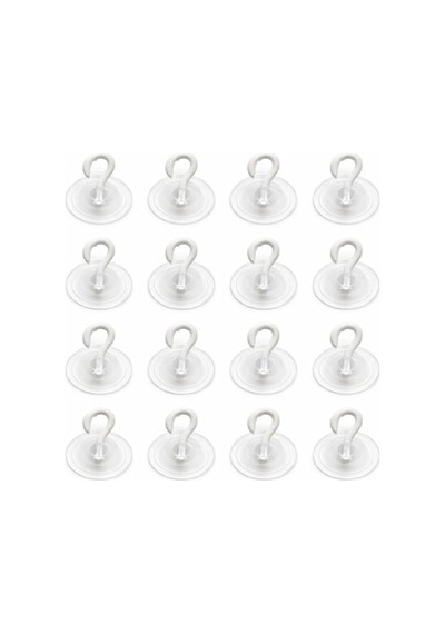 Şeffaf Cam Vantuzlu Askı Seti 16'li, 3 Cm X 3 Cm Kompakt Tasarım, 3 Cm Çap Güçlü Vakumlu Yapışma, Delme Ve Vida Genel