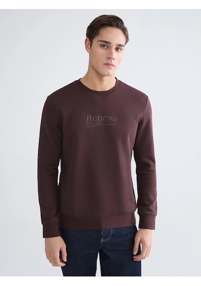 LC Waikiki Lcwaıkıkı Classic Kahverengi Bisiklet Yaka Baskılı Erkek Kalın Sweatshirt Dark Brown LC Waikiki Lcwaıkıkı Classic Kahverengi Bisiklet Yaka Baskılı Erkek Kalın Sweatshirt Dark Brown