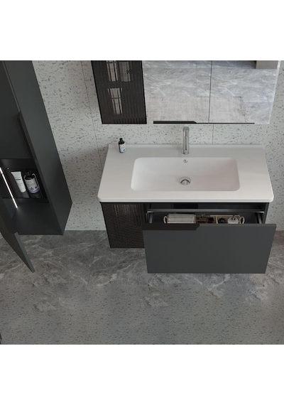 Orka Pure 80 Alt Modül + Lavabo Mat Antrasit Diğer Orka Pure 80 Alt Modül + Lavabo Mat Antrasit Diğer