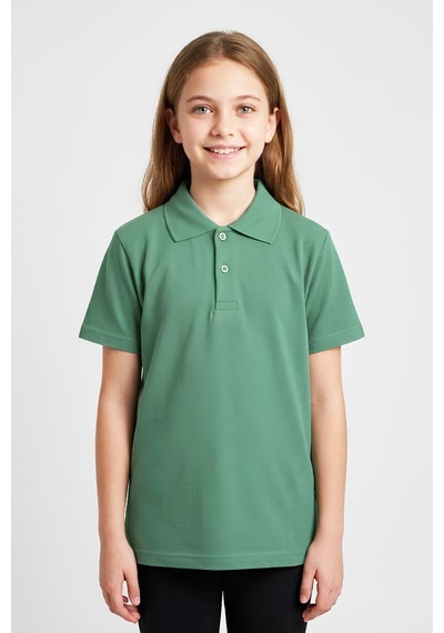 Modanino Kız Çocuk T-shirt %100 Pamuk Ve Okul Tarz 6-16 Yaş 12784mrt Yeşil