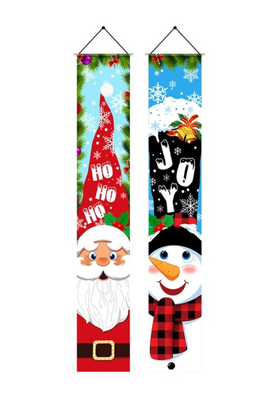 Noel Kapısı Banner Desen Noel Baba Hediye Banner Duvar Kapısı Noel Partisi 57