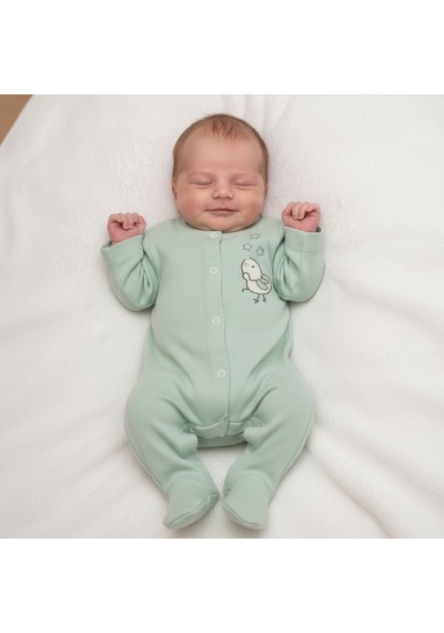 Ürünya Unisex Pamuklu Bebek Tulum Yeşil