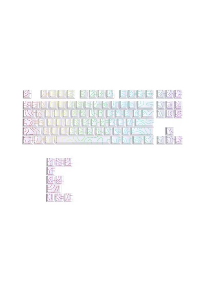 97 Tuşlu Beyaz Kontur Çizgileri Pbt Çift Atışlı Keycaps Mx Mekanik Klavyeler İçin Yan Işık