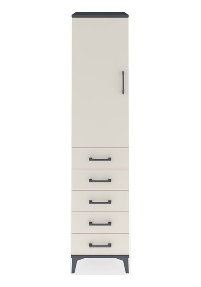 Hyperion Dolap Tek Raflı 5 Çekmeceli Tek Askılı 44x44x195 Antrasit-aytaşı Antrasit Hyperion Dolap Tek Raflı 5 Çekmeceli Tek Askılı 44x44x195 Antrasit-aytaşı Antrasit
