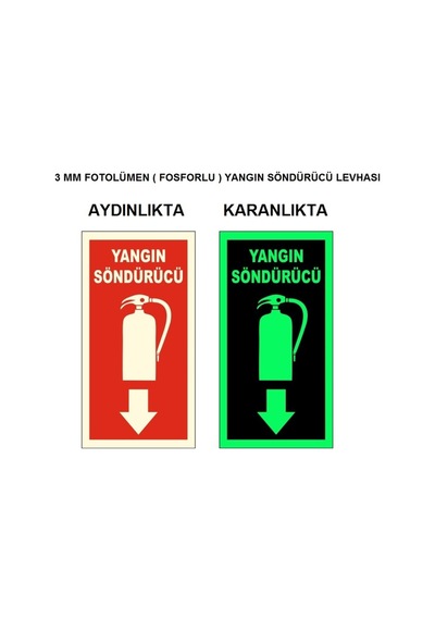 Fosforlu Yangın Söndürücü Levhası 5 Li Set