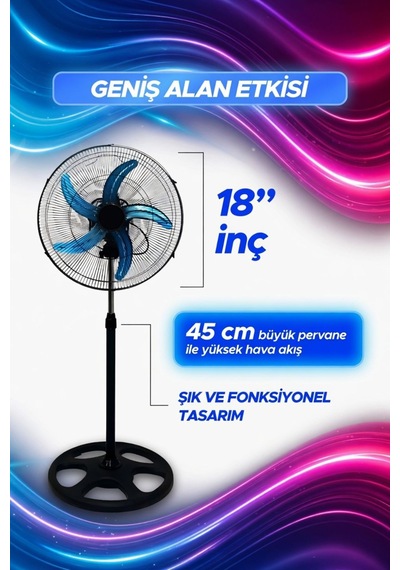 Sanayi Tip 4 Salınım Vantilatör Güçlü 18" 80w Güçlü Performansı Ve Dayanıklı Yapı Serinletici Fan Sanayi Tip 4 Salınım Vantilatör Güçlü 18" 80w Güçlü Performansı Ve Dayanıklı Yapı Serinletici Fan
