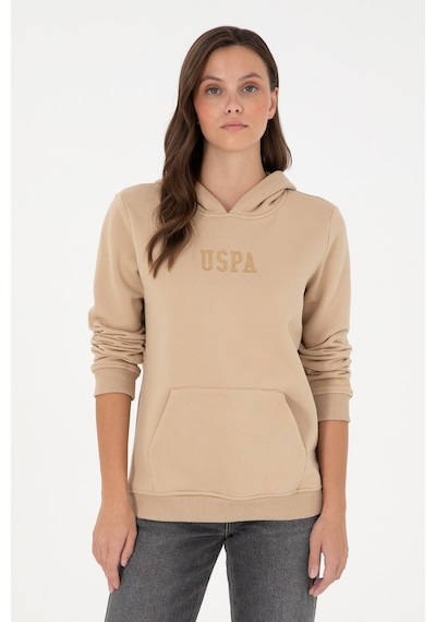U.S. Polo Assn. Kadın Kum Basic Kapüşonlu Sweatshirt 50289536-VR085