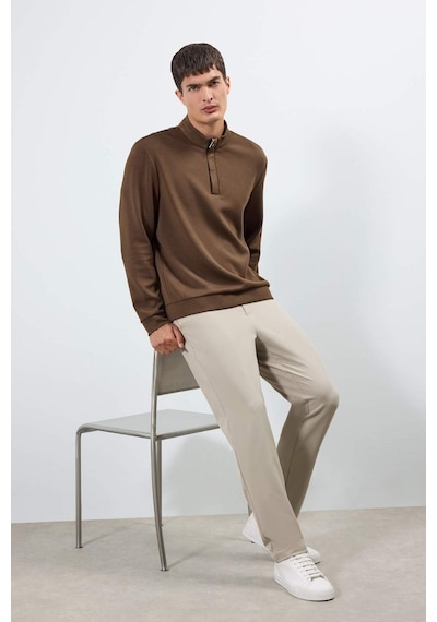 Defacto Regular Fit Dik Yaka Yarım Fermuarlı Sweatshirt F2821ax25aubn595 Kahve Defacto Regular Fit Dik Yaka Yarım Fermuarlı Sweatshirt F2821ax25aubn595 Kahve