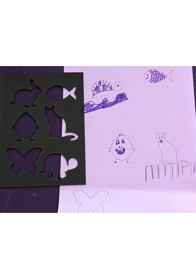 3d Baskı Hayvan Figürleri Çizim Şablonu - Çoklu Desen Kalıbı - Siyah