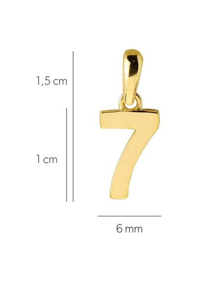 Goldkupe 14 Ayar Yedi Rakamı Altın Kolye Ucu 0,50 Gr-3466
