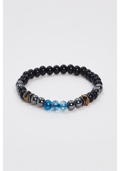 Unisex Doğal Taş Siyah Bileklik-31763 - Siyah