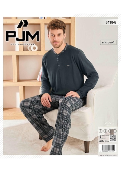 Pijamoni Erkek Düğme Yaka Kışlık Mikrosoft Likralı Pijama Takımı 6410/6 - 1 Adet Antrasit Pijamoni Erkek Düğme Yaka Kışlık Mikrosoft Likralı Pijama Takımı 6410/6 - 1 Adet Antrasit