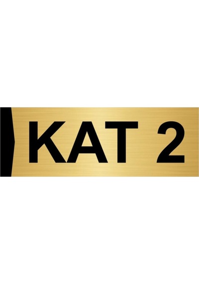 Kat 2 5x20cm Altın Renk Metal Yönlendirme Levhası