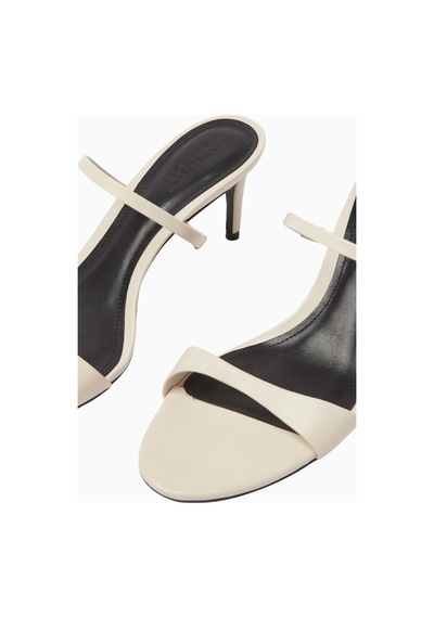 Schutz Strappy 75 Deri Zarif Ve Minimal Ince Bantlı, 75mm Topuklu Sandalet Beyaz
