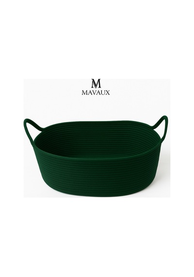 Mavaux Hasır Jüt Dekoratif Sepet 20x30x50 Cm, Oyuncak, Çamaşır, Banyo, Mutfak Ve Düzenleyici Saklama Sepeti Yeşil