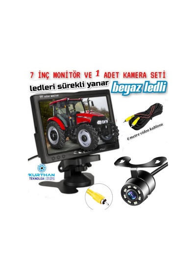 7'' Monitör+1 Adet Beyaz Ledli Kelebek Kamera Seti Kayıt Yapmaz