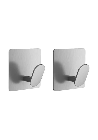 Yapışkanlı Paslanmaz Çelik Banyo Mutfak Eşya Havlu Vb Metal Askılık - Al5180 2 Adet Siyah