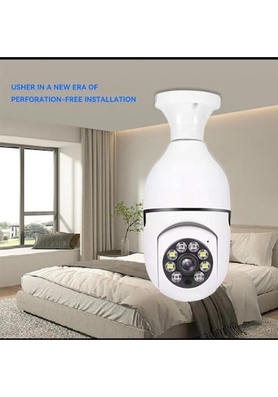 Ampul Kamera Harekete Duyarlı Gece Görüşlü Kablosuz Bebek Izleme Kamerası Güvenlik Akıllı Wifi 360hd