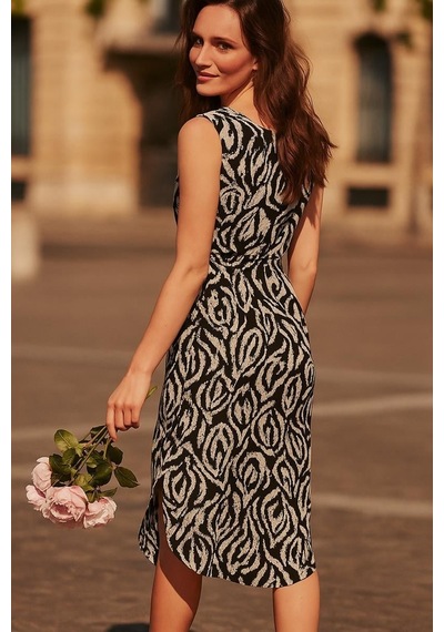 Fashion Friends Desenli Kadın Elbise 25y0154k1 Siyah