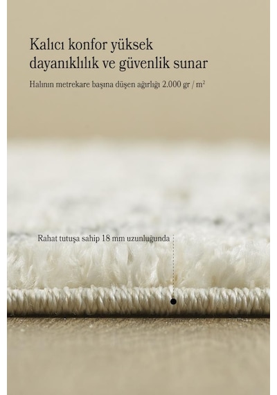İskandinav Halı Krem Gri Halı Yumuşak Bukleli Jut Halı Salon Koridor Oturma Odası Mutfak Halısı Cream