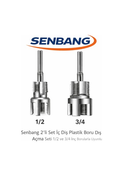 Senbang Pprc Pvc Boru Diş Açma Seti 2 Li İç & Dış Diş Açma Aparatı Tesisatçı Kılavuzu
