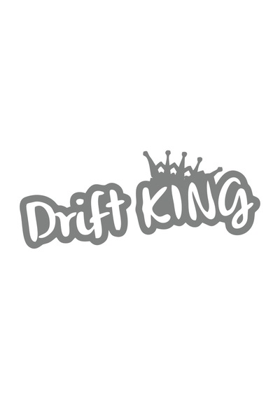 Drift King Araba Sticker 17x17 Cm Gri