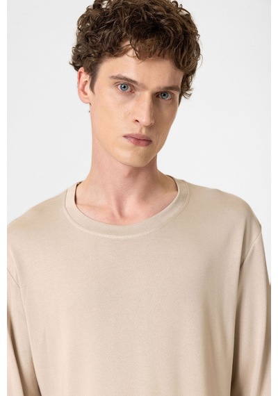Antioch Relaxed Fit Basic Erkek T-shirt Bej