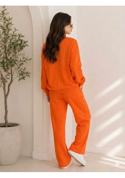 Stsahra Kadın Turuncu Bisiklet Yaka Sweatshirt Stsahra Kadın Turuncu Bisiklet Yaka Sweatshirt
