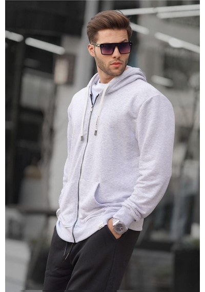 Madmext Karmelanj Fermuarlı Kapüşonlu Sweatshirt 6161-karmelanj Karmelanj