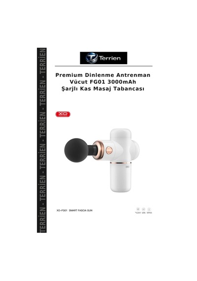 Premium Dinlenme Antrenman Vücut Fg01 3000mah Şarjlı Kas Masaj Tabancası Çok Renkli