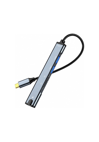 Type-c Çok Fonksiyonlu Hub Adaptör, Usb 2.0 Tf Sd Kart Okuyucu Ve 3.5mm Ses Girişli Otg Çevirici, Telefon Tablet Uyumlu, Klavye Mouse Usb Bellek İçin N806a