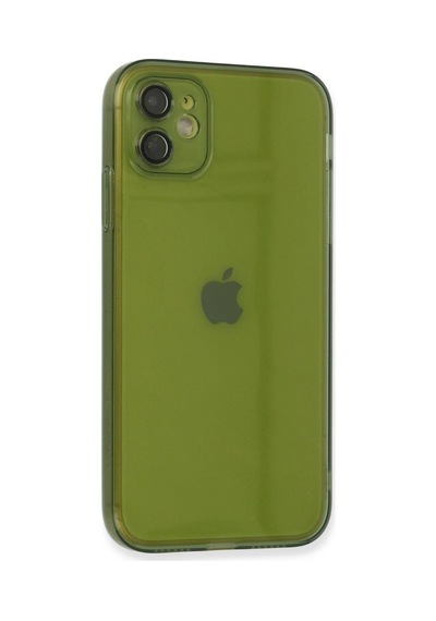 Apple Uyumlu   iPhone 12 Kılıf Fly Lens Silikon - Yeşil