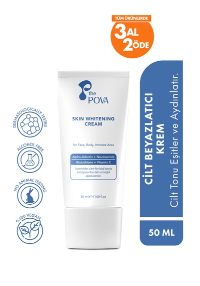 The Pova Cilt Beyazlatıcı Aydınlatıcı ve Leke Karşıtı Bakım Kremi 50 ML