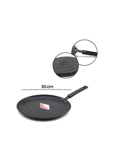 Lunaev 30 Cm Döküm Krep Tava 001 Siyah