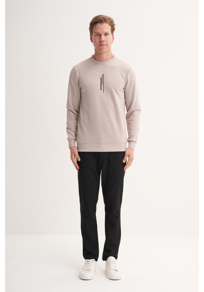 Cazador 54185 Erkek Bisiklet Yaka Sweatshirt Gri