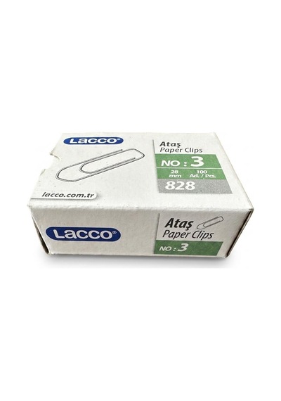 Lacco 828 Metal Ataş - No : 3 / 28 Mm / 100 Adetlik 5 Kutu - 500 Adet