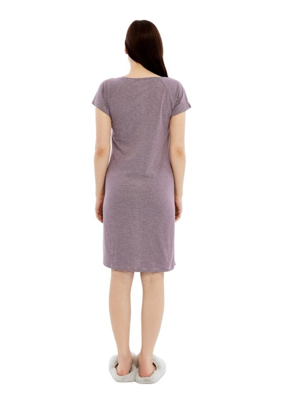 Luvmabelly Myra9585 Yandan Çıt Çıtlı Hamile Geceliği Mürdüm