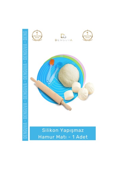 Hamurmatı Gıda Sınıfı Profesyonel Mutfak Tipi Hamur Açma Ölçülü Silikon Yapışmaz Hamur Matı - 1 Ade Çok Renkli