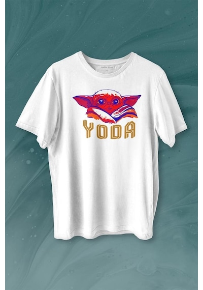 Baby On Board Yoda Star Wars Kahverengi Bebek Mandalorian Baskılı Tişört Unisex T-shirt 001